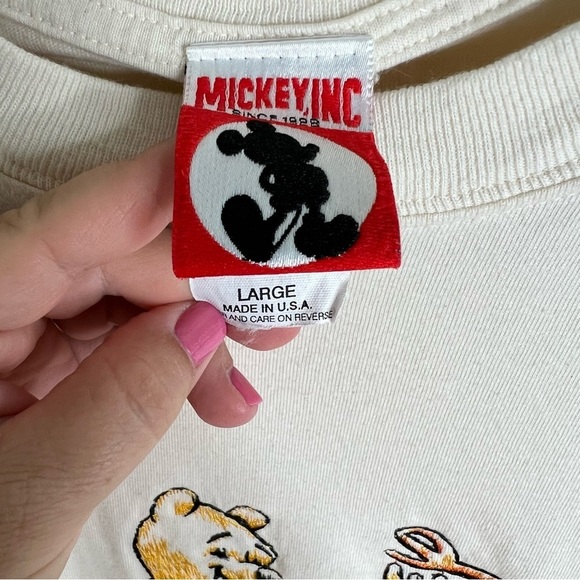 Vintage Mens 90s Disney World Winnie the Pooh T-Shirt Made USA Embroidered Sz L - Picture 6 of 11